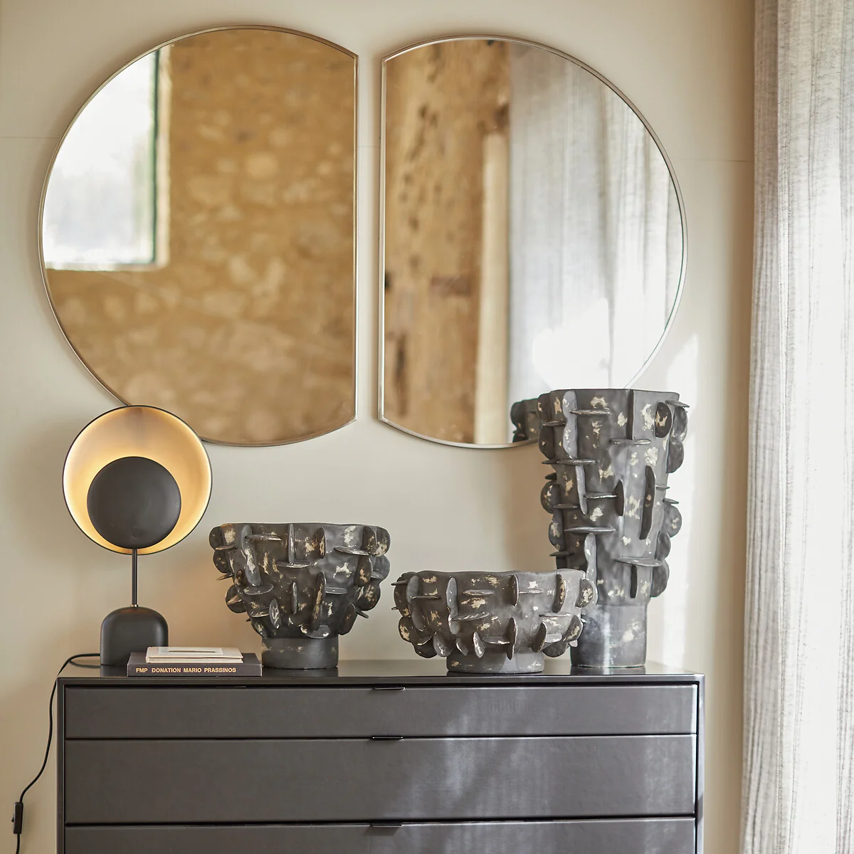 Naton Black and Mocha Metal Table Lamp – image 2