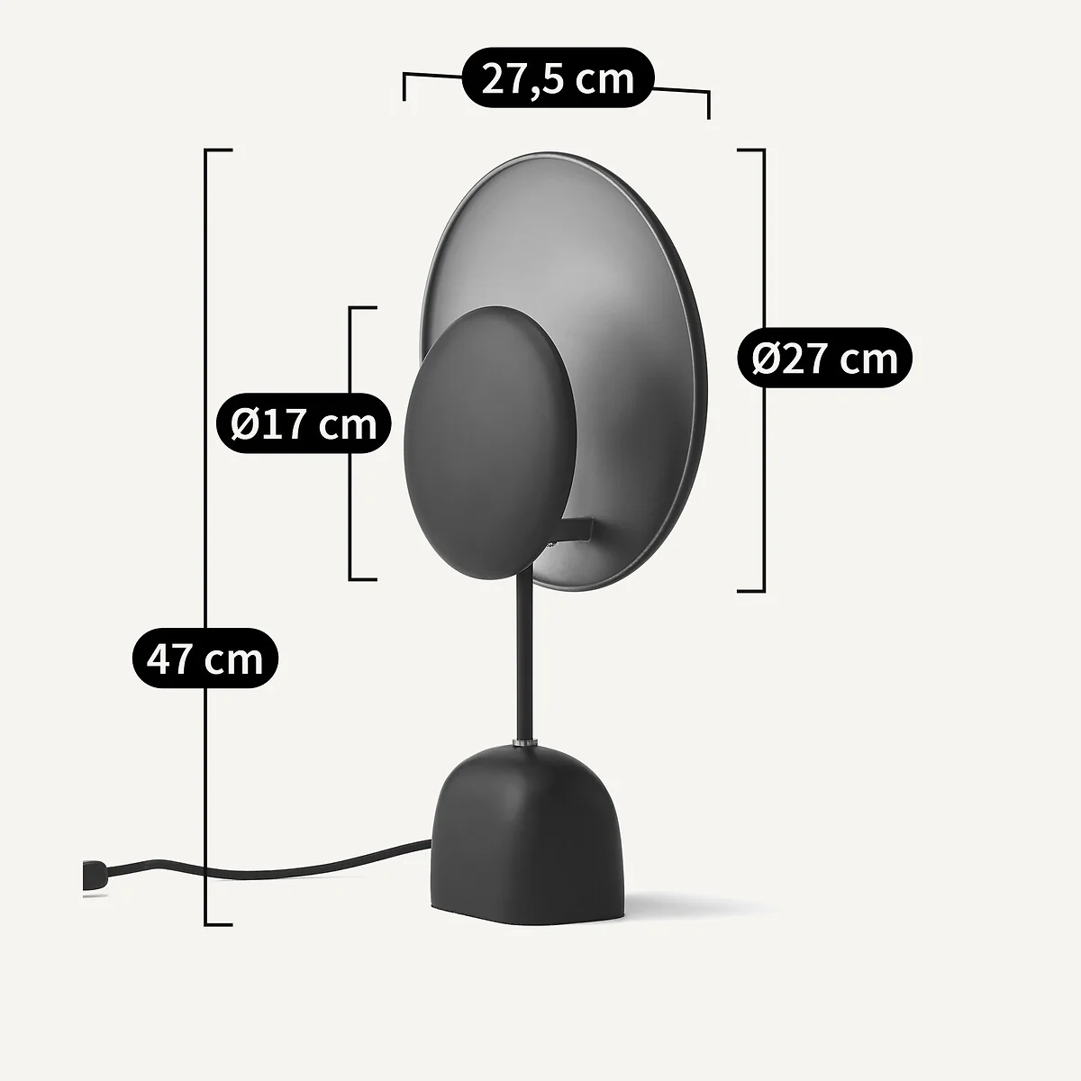 Naton Black and Mocha Metal Table Lamp – image 7