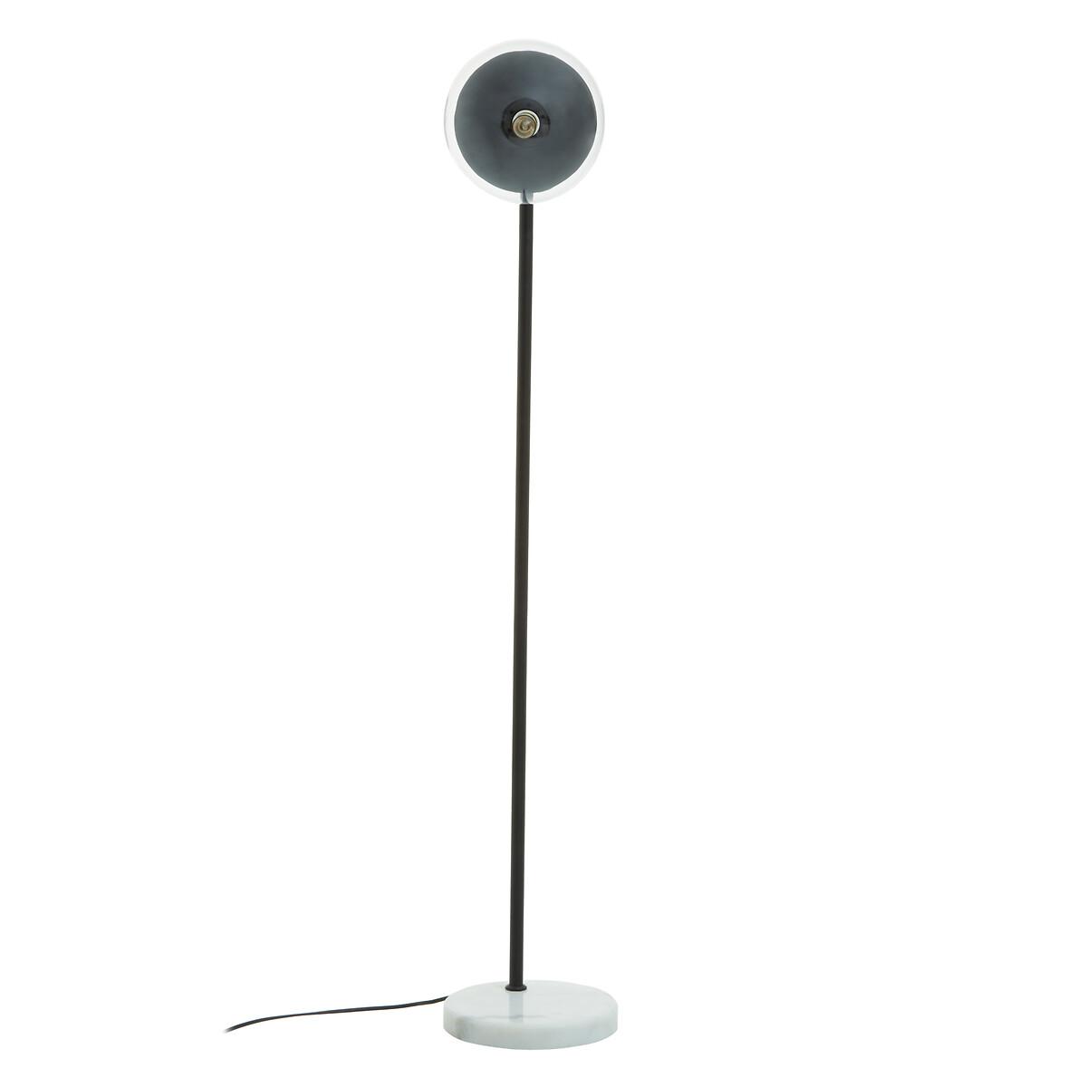 128cm Globe Black Metal Floor Lamp with Marble Base – image 3