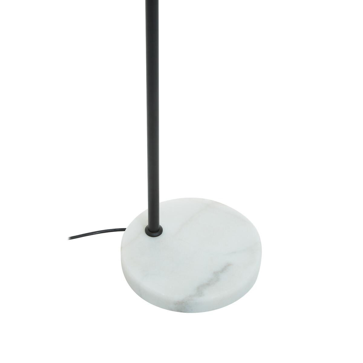 128cm Globe Black Metal Floor Lamp with Marble Base – image 6