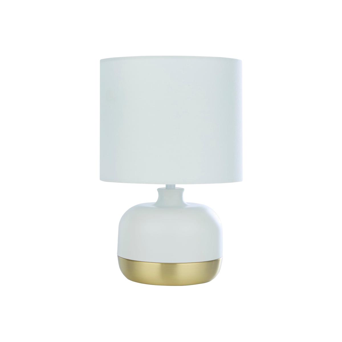 White & Gold Touch Lamp – image 1