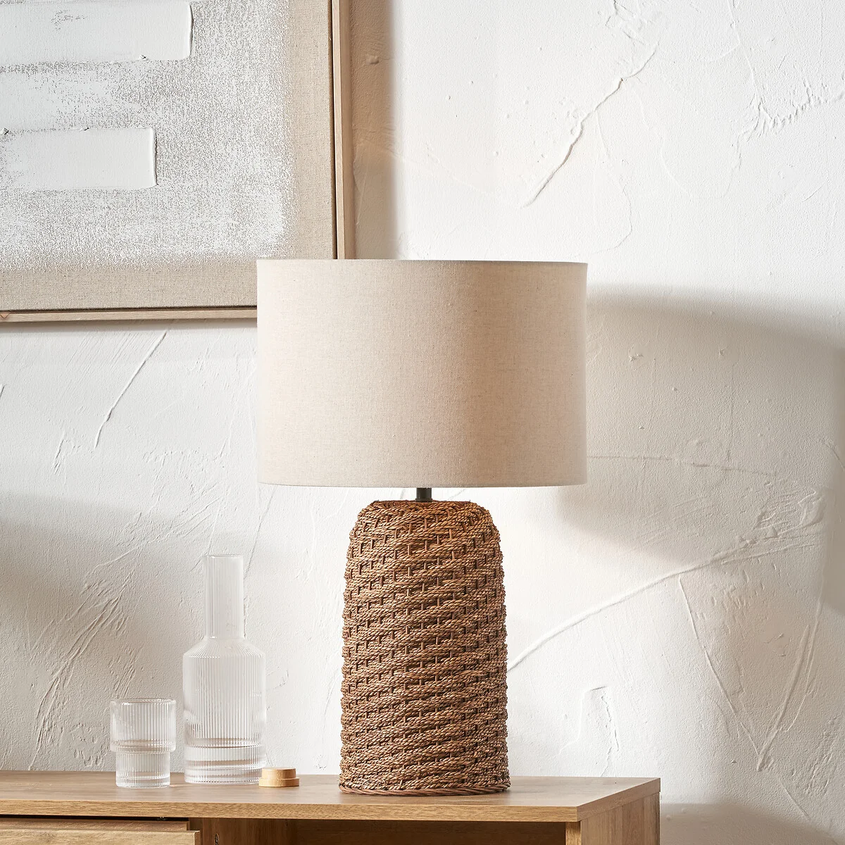Adrian Woven Seagrass Floor Lamp – image 1