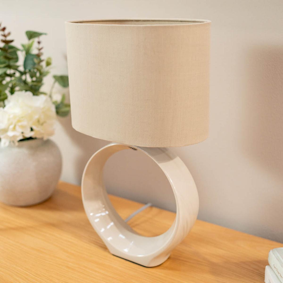 Set of 2 of Natural Ceramic Table Lamps – image 2