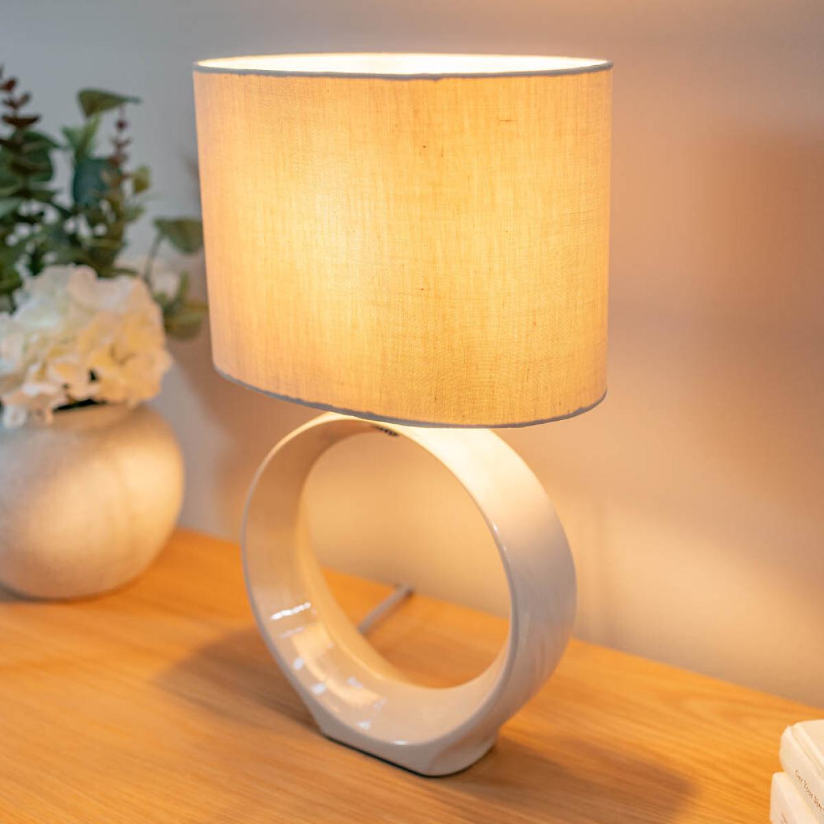 Set of 2 of Natural Ceramic Table Lamps – image 3