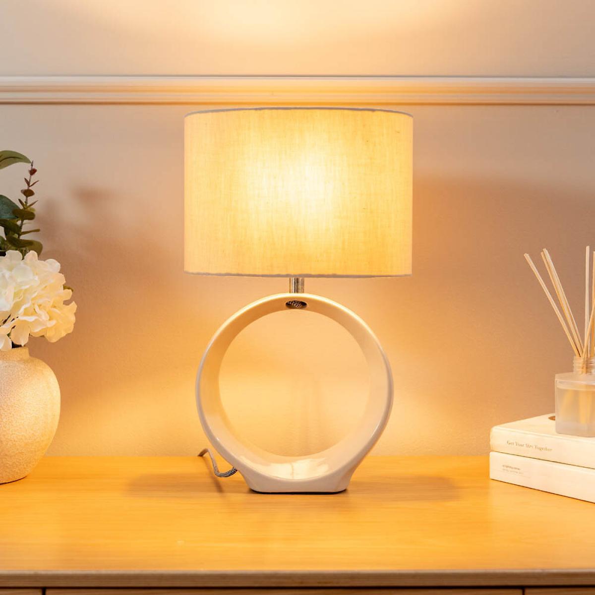 Set of 2 of Natural Ceramic Table Lamps – image 4