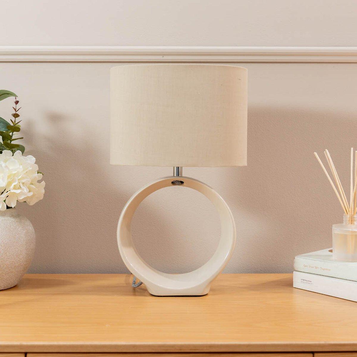 Set of 2 of Natural Ceramic Table Lamps – image 1