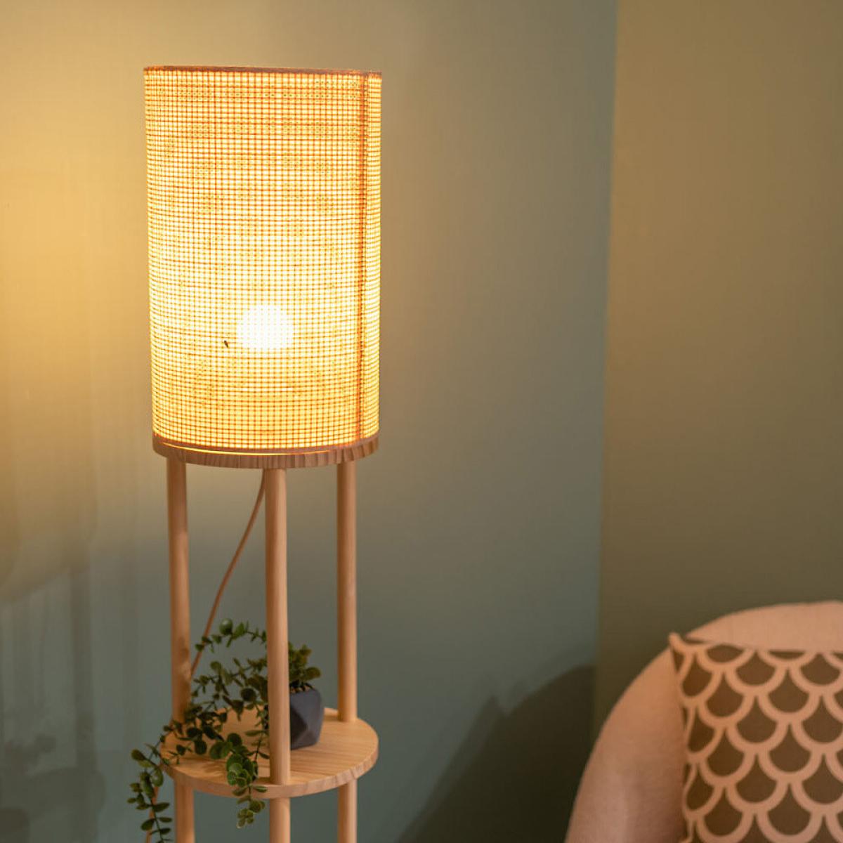 Wooden 3 Tier Shelf Floor Lamp – image 2