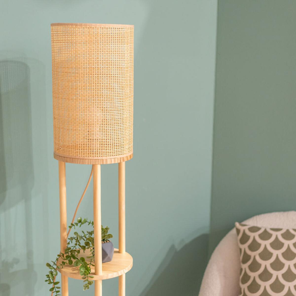 Wooden 3 Tier Shelf Floor Lamp – image 3