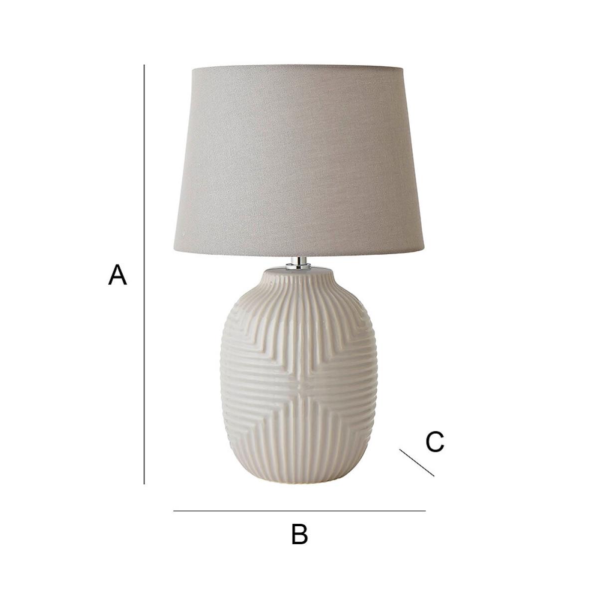 Medium Geometric Ribbed Gloss Table Lamp with Tapered Shade – image 7