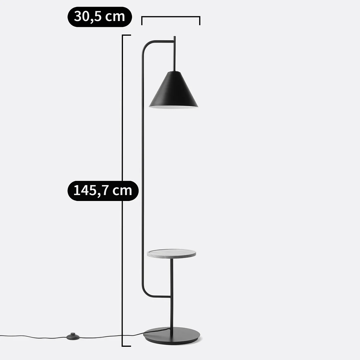 Mugli Iron Lamp with Oak Shelf – image 8