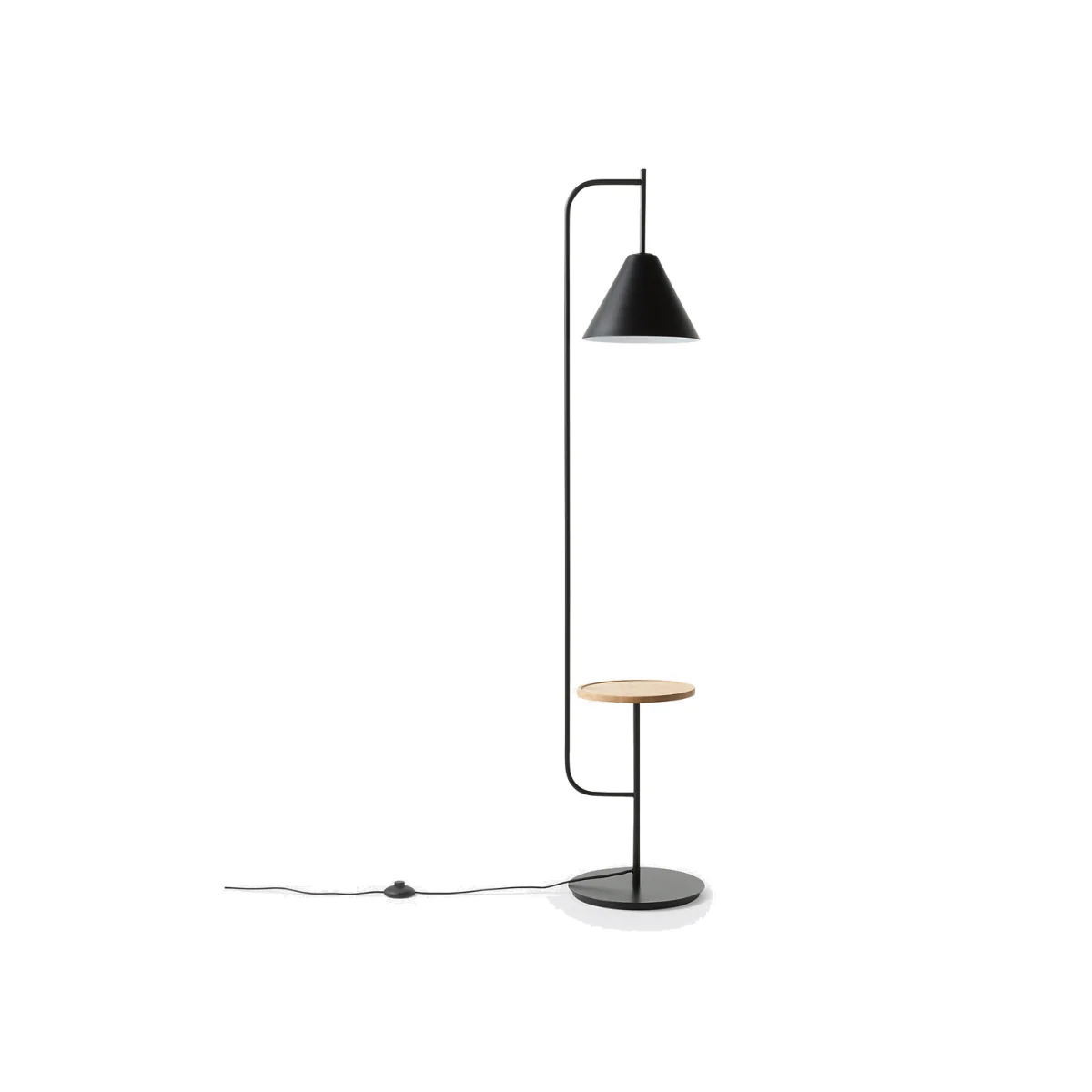 Mugli Iron Lamp with Oak Shelf – image 1
