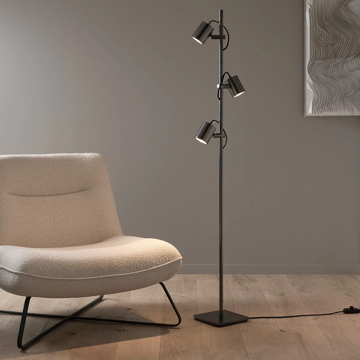 Girevole Graphite Lamp with 3 Adjustable Spotlights – image 1