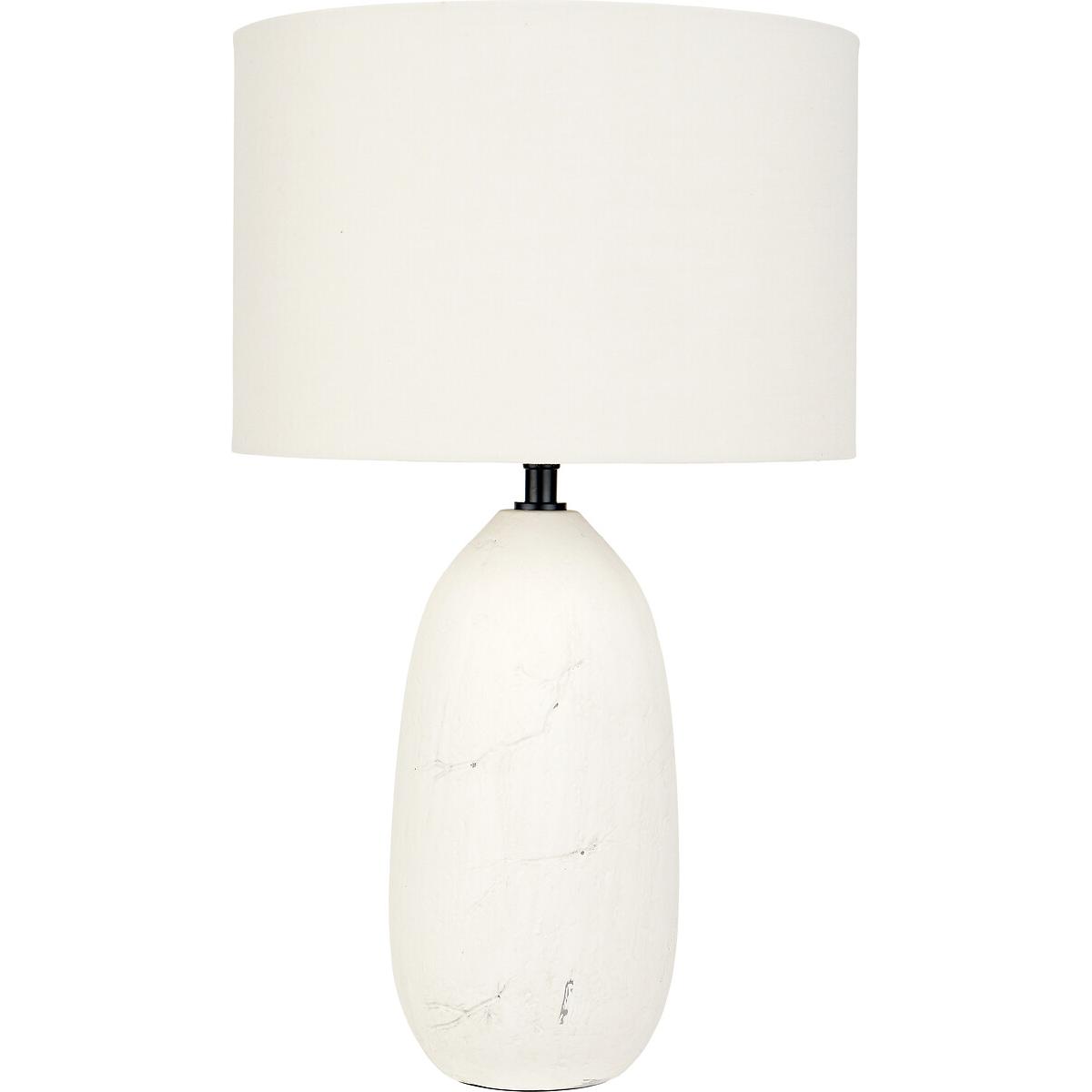 White Vintage Textured Ceramic Table Lamp – image 3