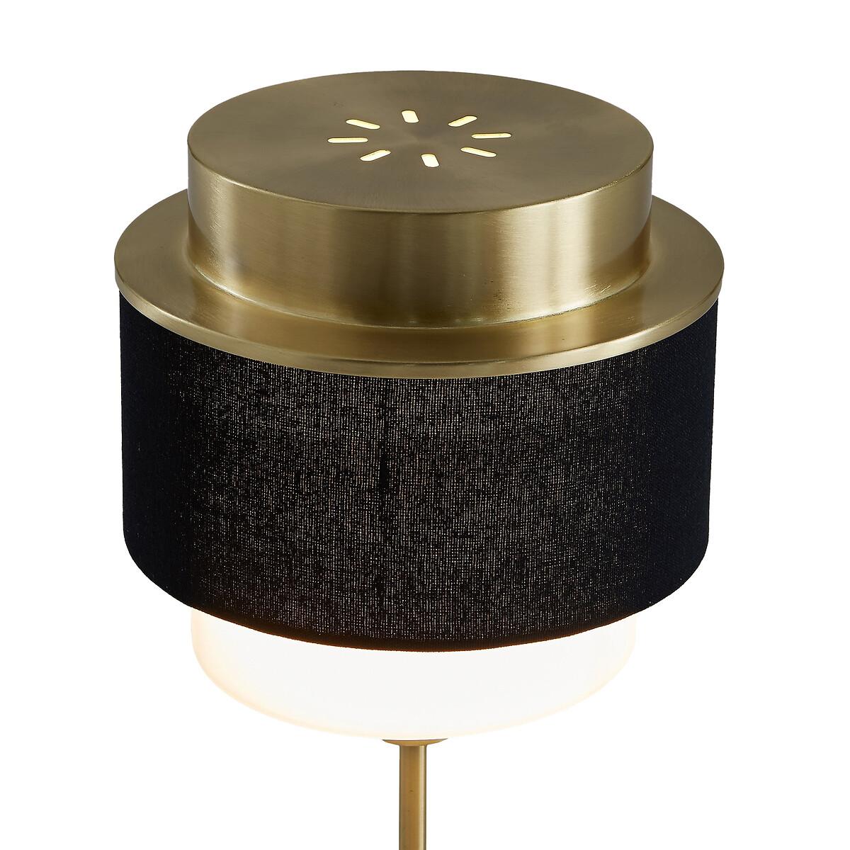 Brass, Opaline & Cotton Table Lamp – image 4