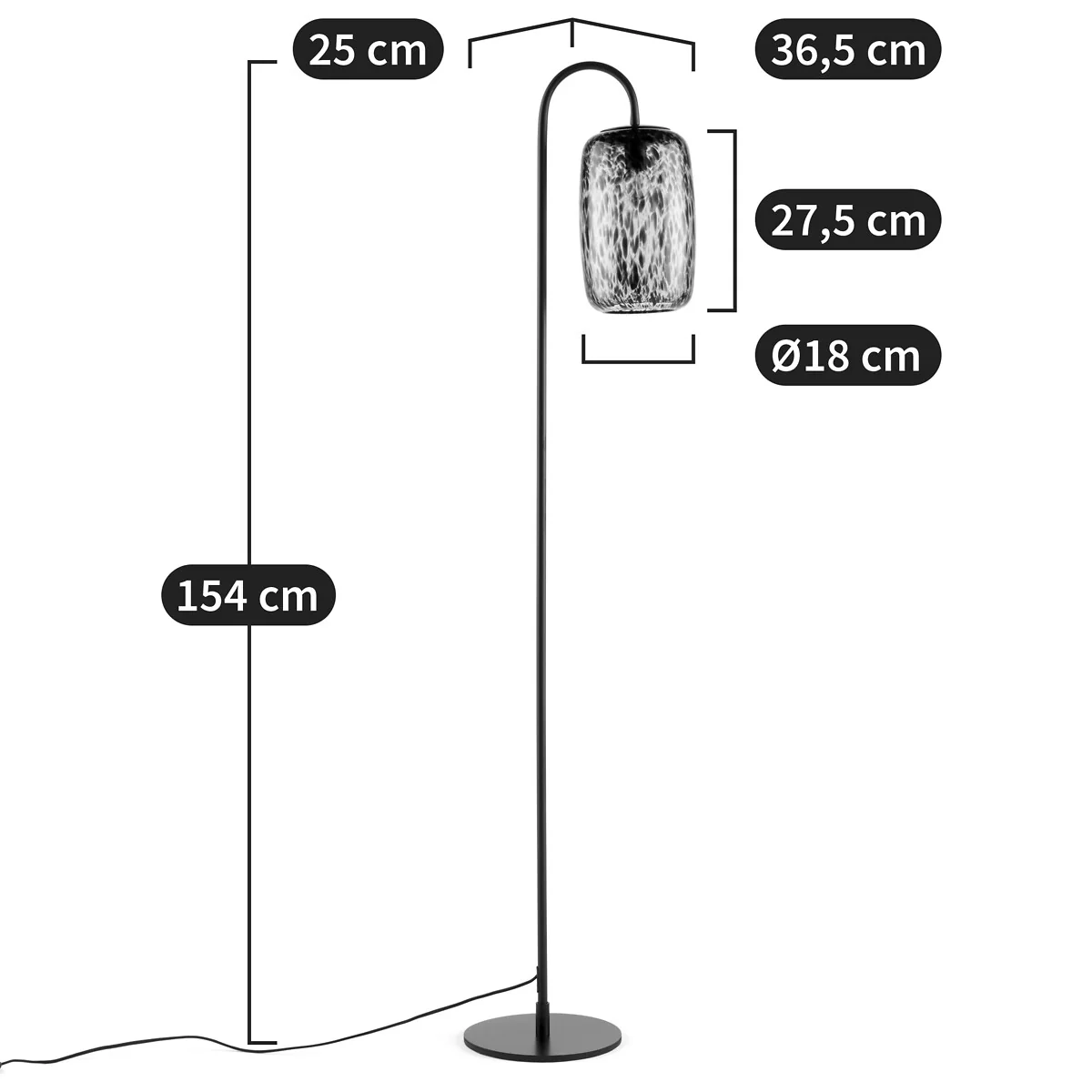 Toleco Metal & Amber Glass Floor Lamp – image 4