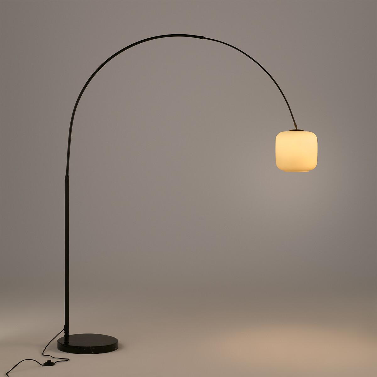 Elita Marble & Opaline Arch Floor Lamp – image 3