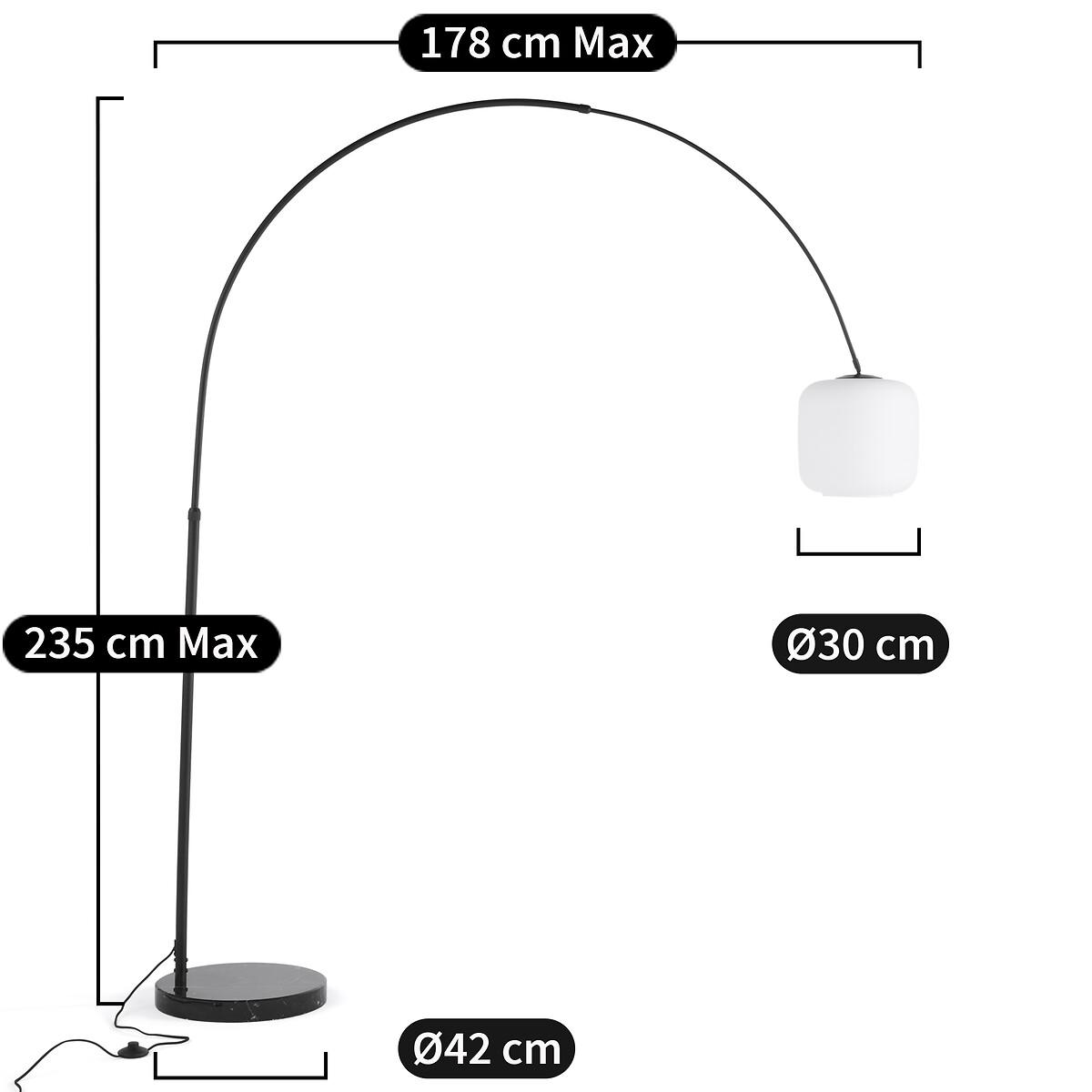 Elita Marble & Opaline Arch Floor Lamp – image 6