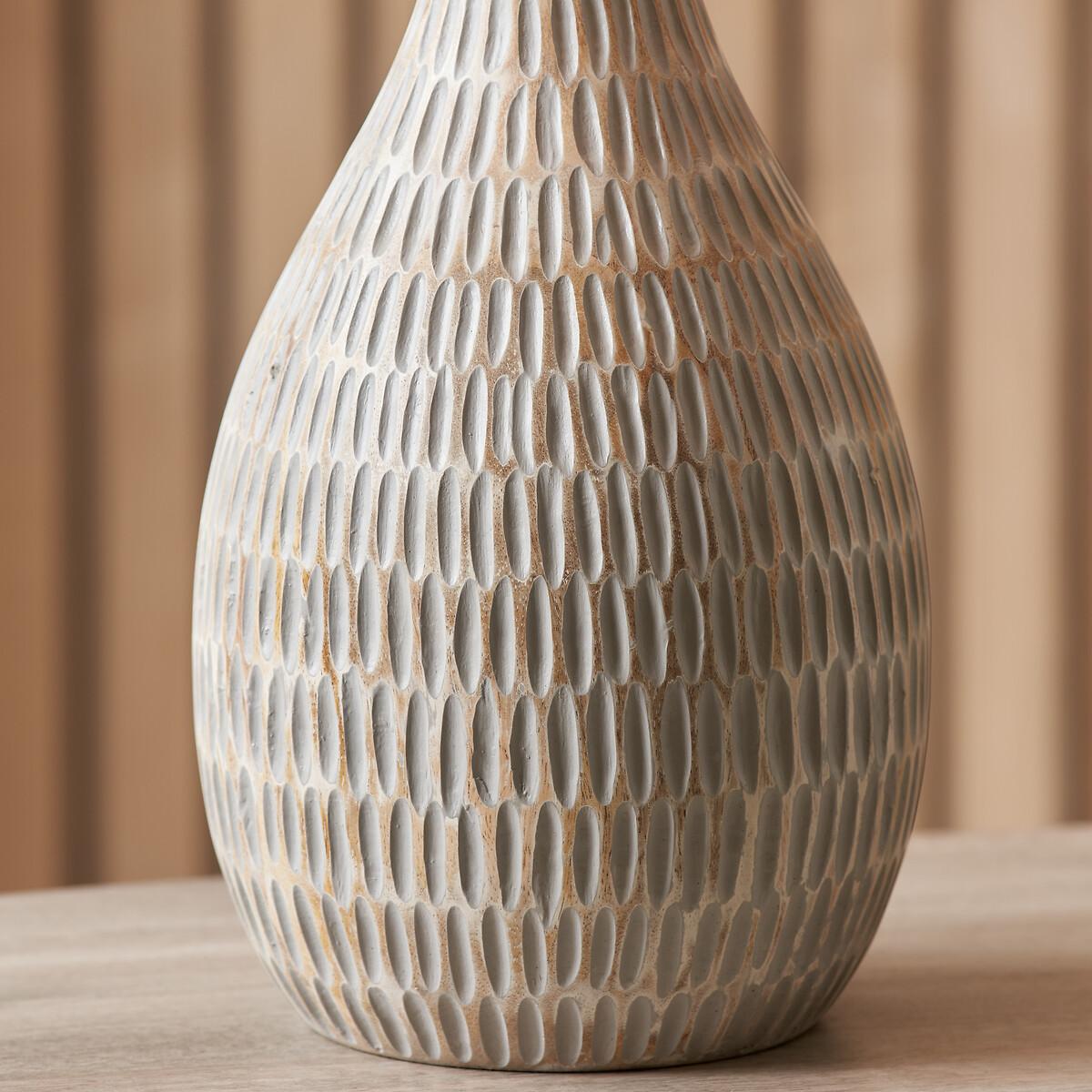 Ilyas Engraved Wood Bottle Table Lamp Base – image 2
