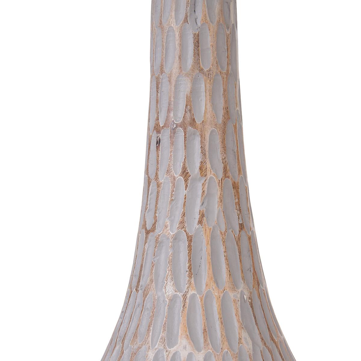 Ilyas Engraved Wood Bottle Table Lamp Base – image 5