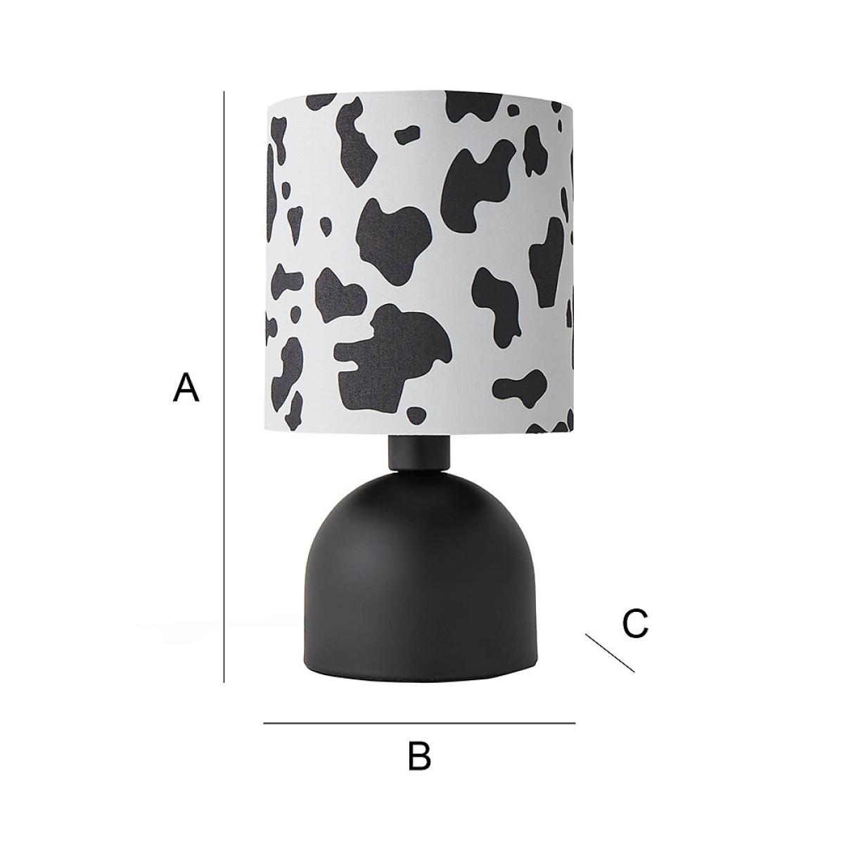 Matte Black Table Lamp with Cow Print Shade – image 6
