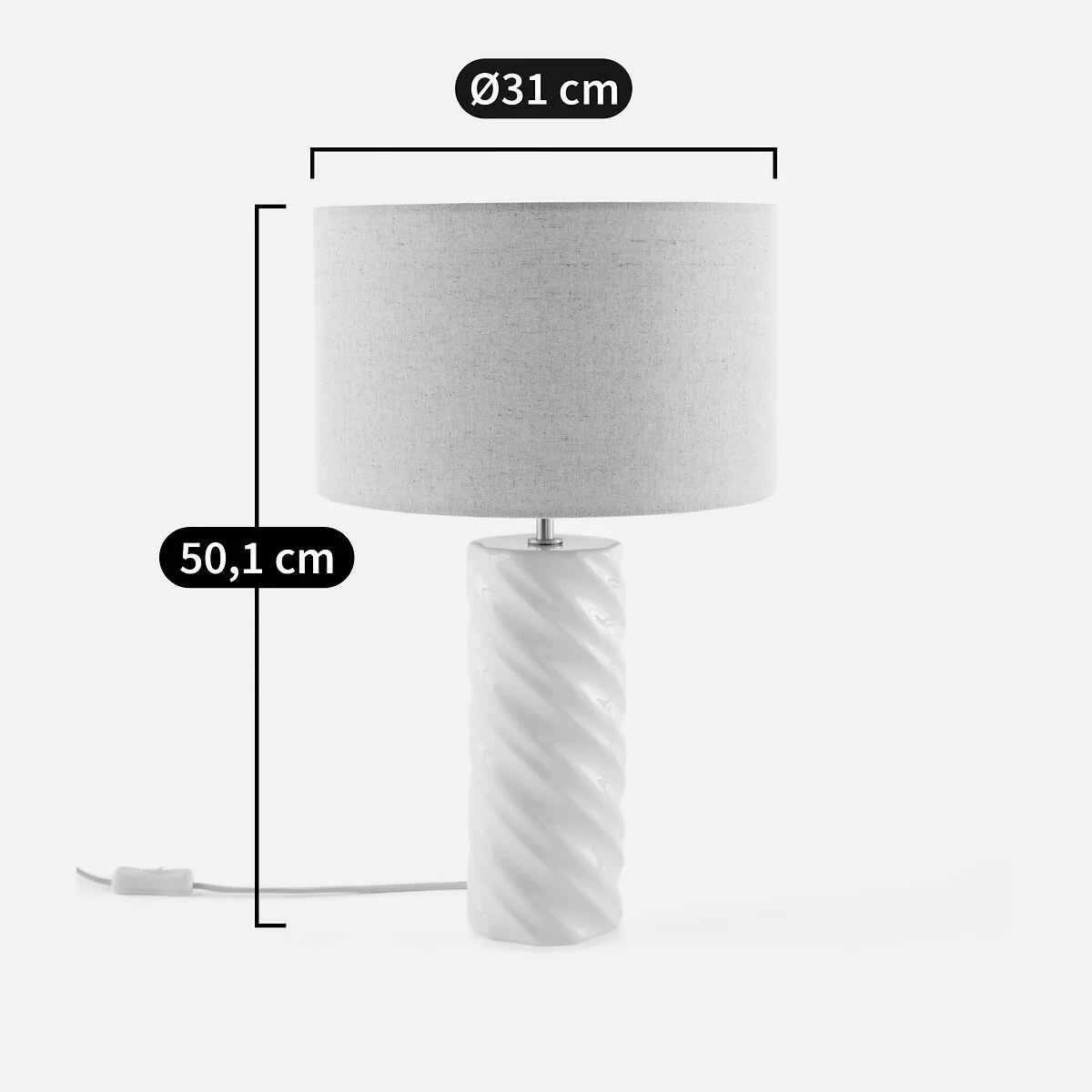 Dehen Ceramic and Linen Table Lamp – image 9