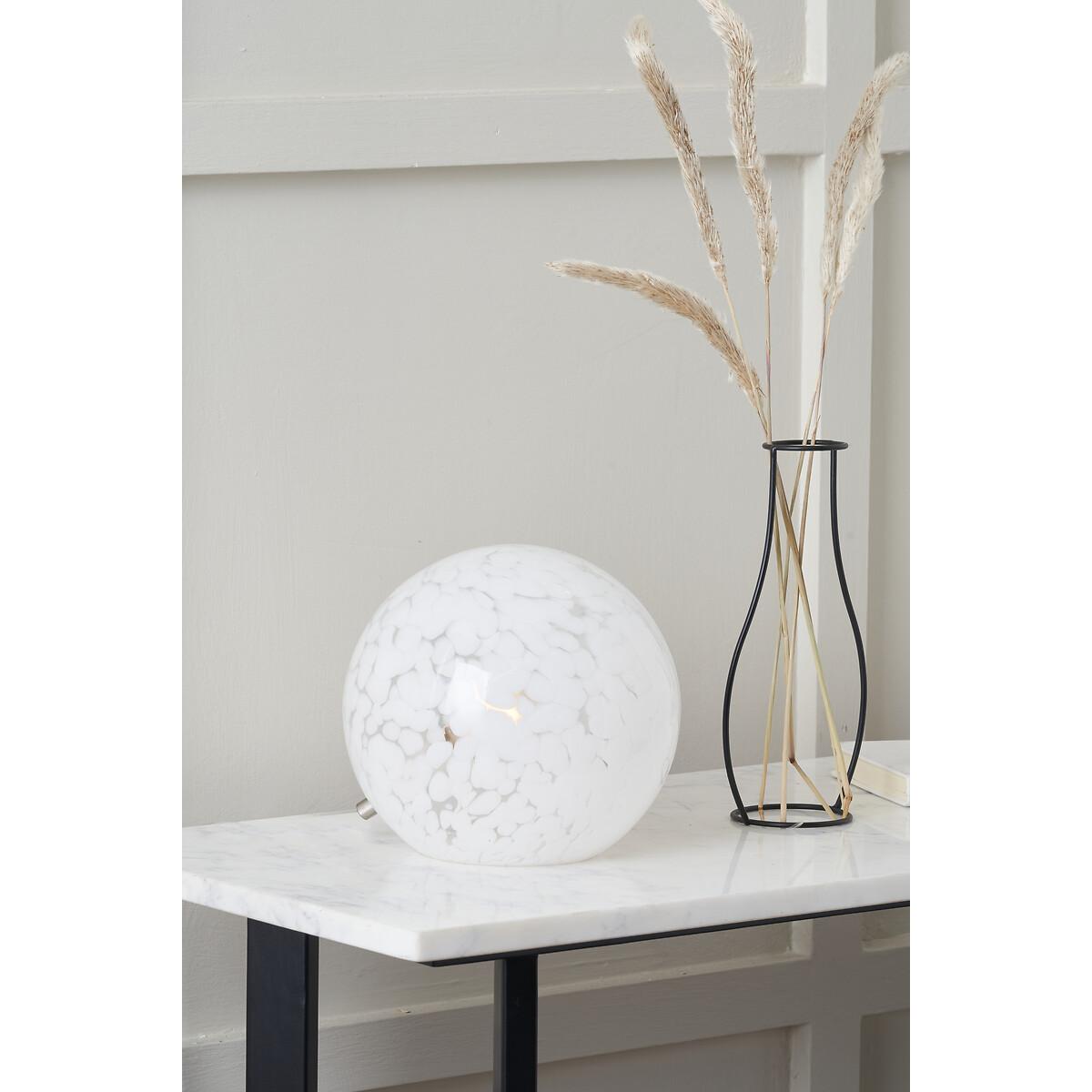 Speckled White Glass Spherical Table Lamp – image 2