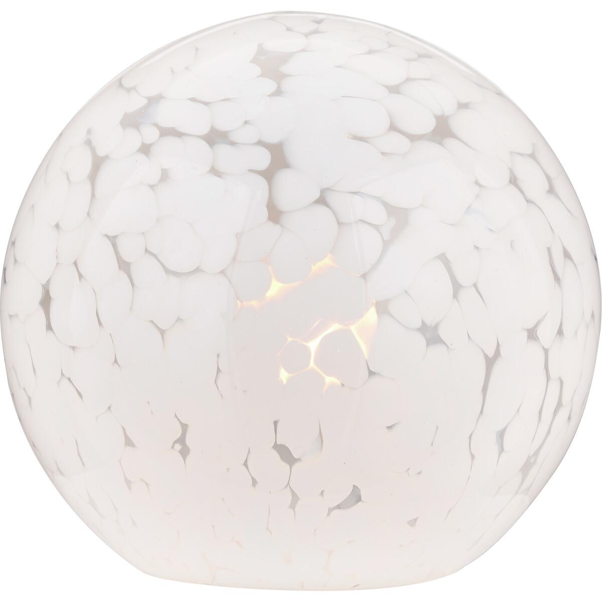 Speckled White Glass Spherical Table Lamp – image 3