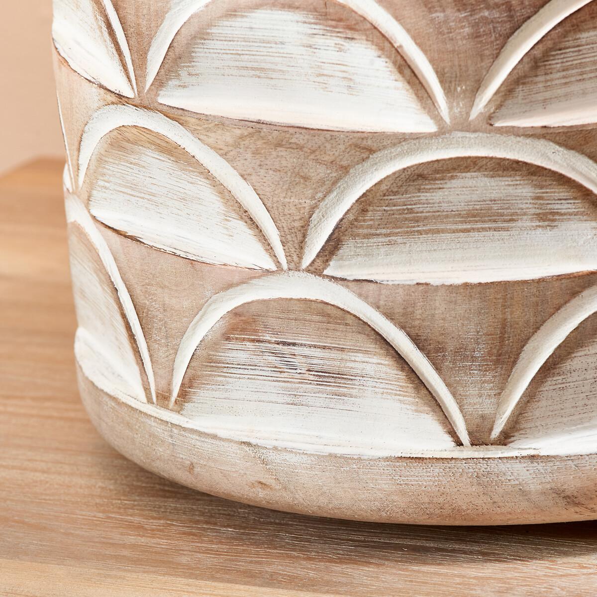 Large Carved Wood Table Lamp Base – image 3