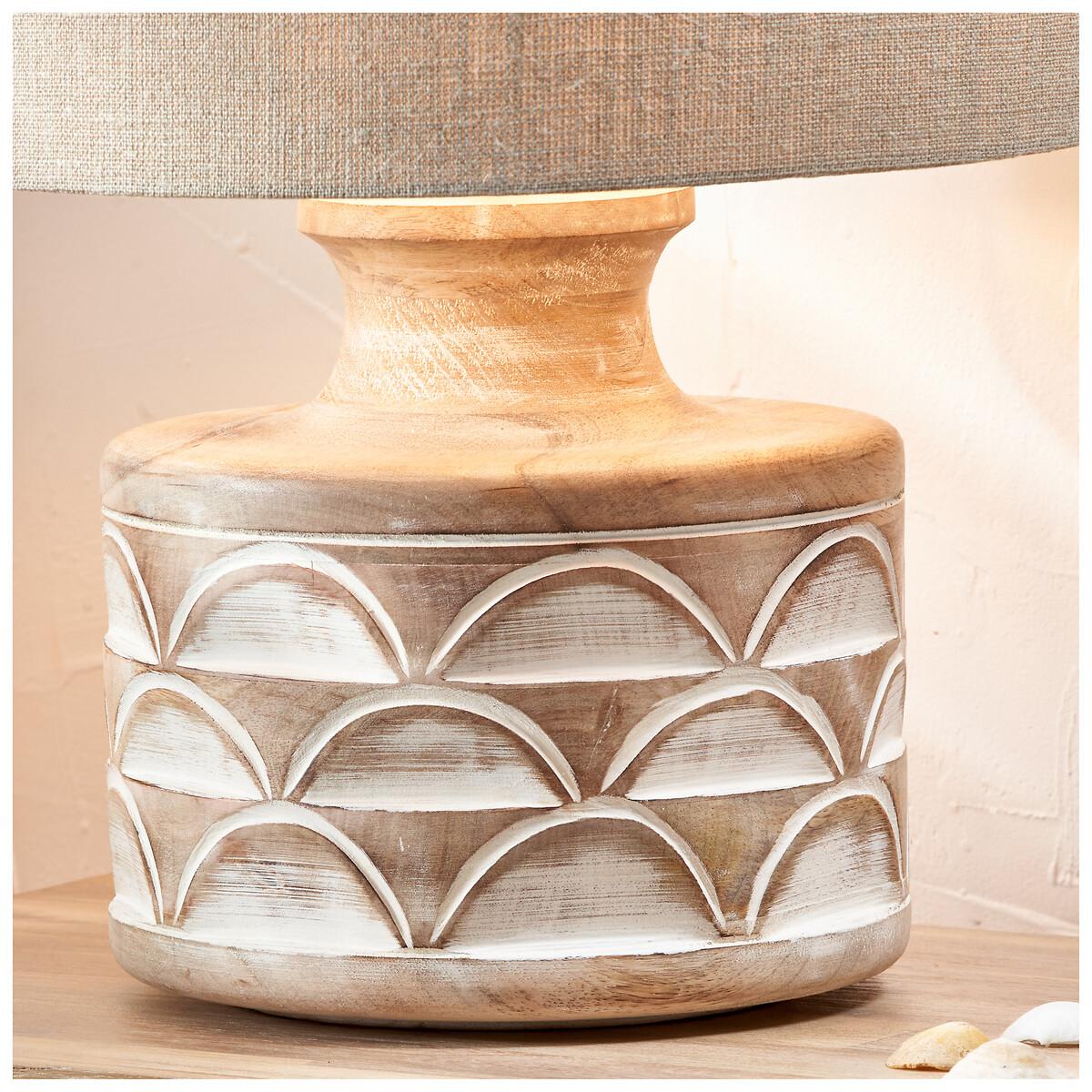 Large Carved Wood Table Lamp Base – image 4