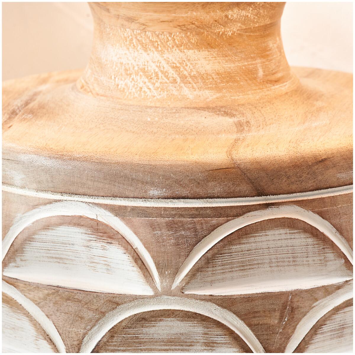 Large Carved Wood Table Lamp Base – image 5