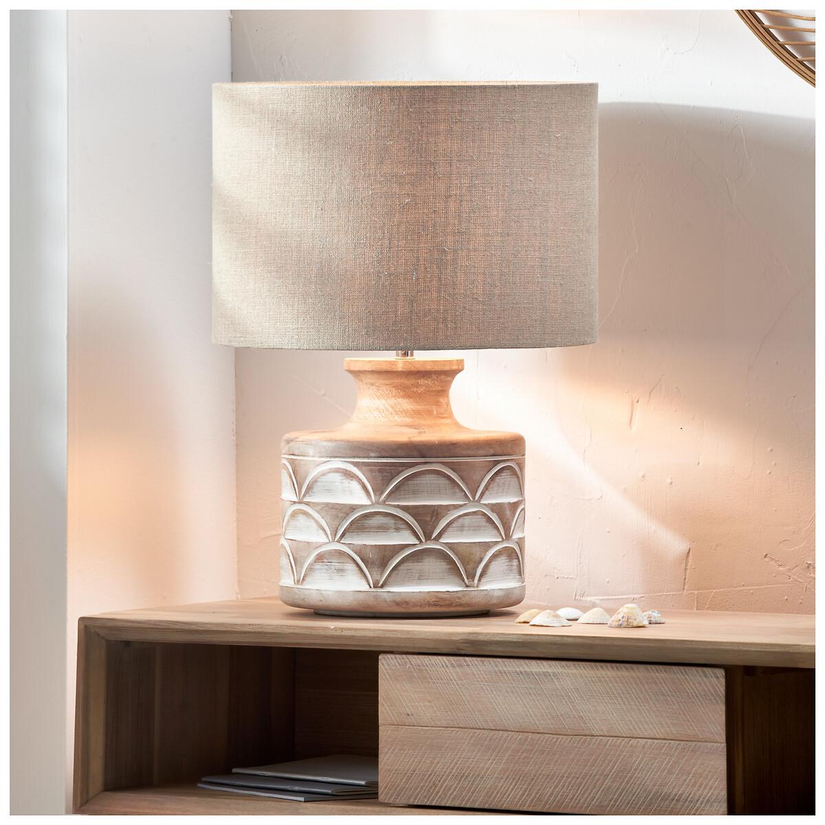 Large Carved Wood Table Lamp Base – image 6