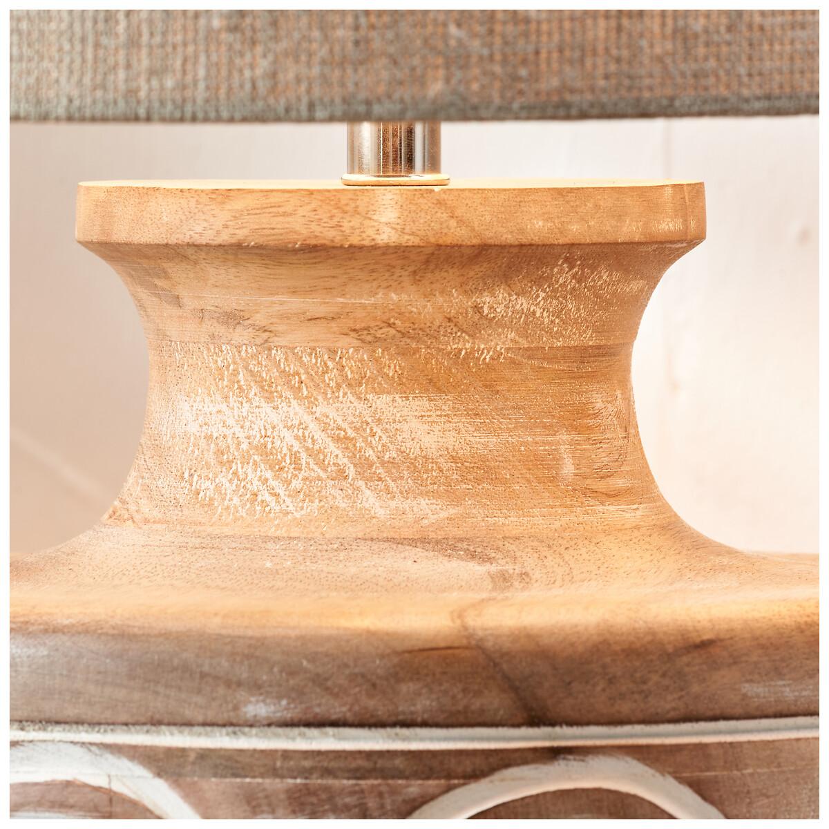 Large Carved Wood Table Lamp Base – image 7