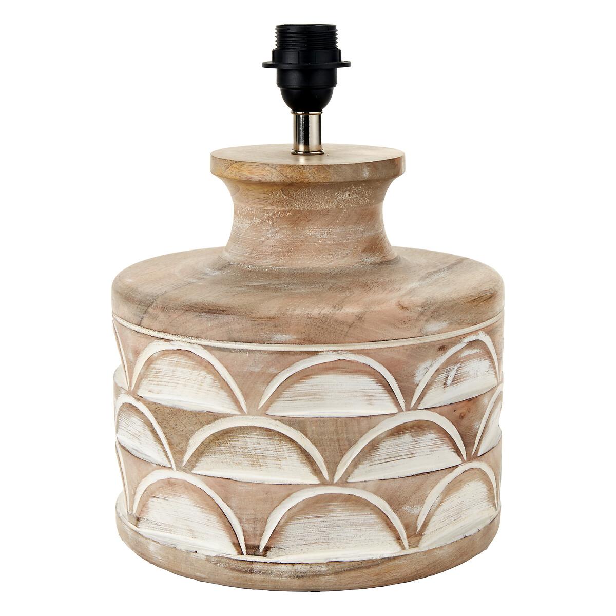 Large Carved Wood Table Lamp Base – image 8