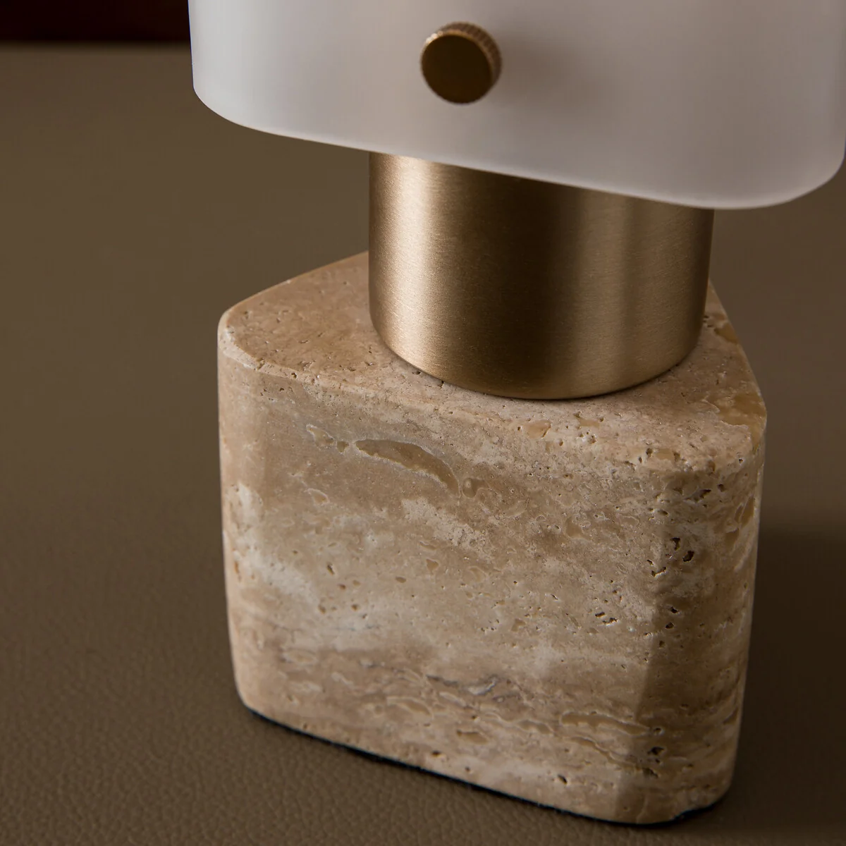 Strozzi Glass/Travertine Lamp, Designed By Emmanuel Gallina – image 4