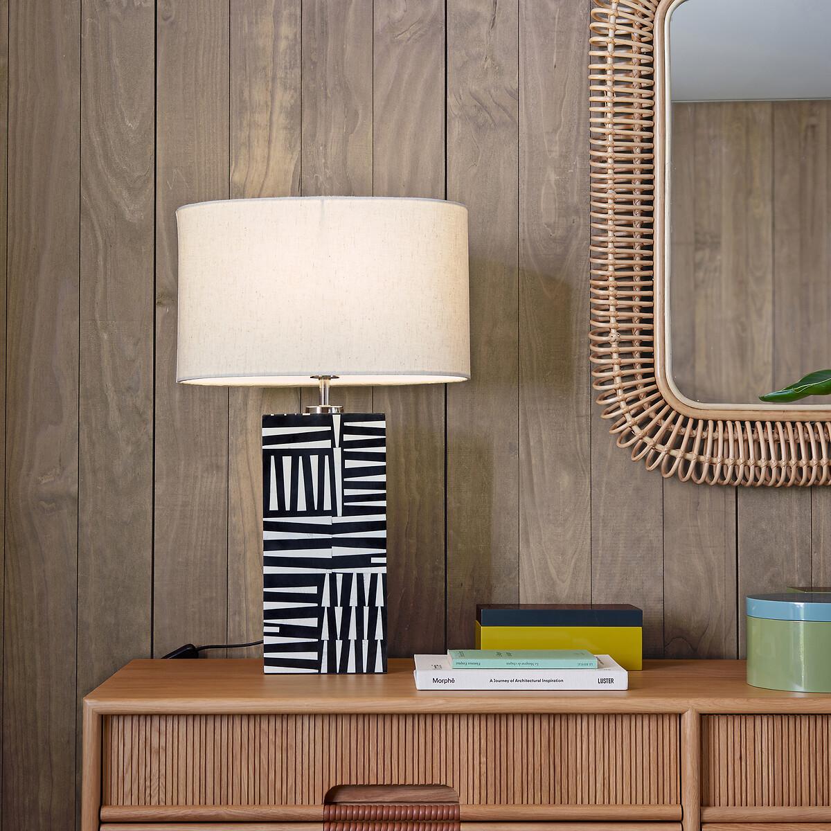 Table Lamp in Black and White Resin Kucha – image 2