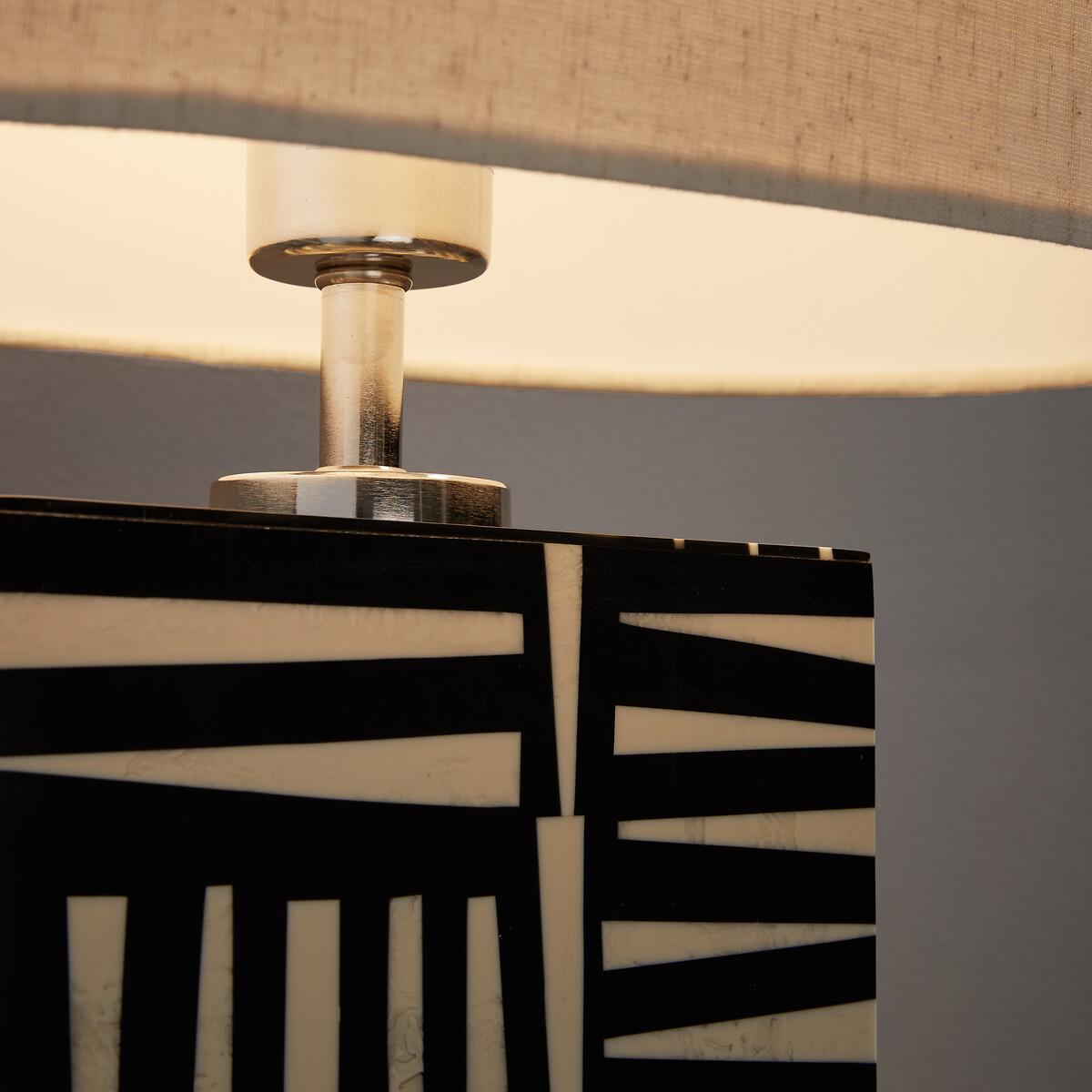 Table Lamp in Black and White Resin Kucha – image 4