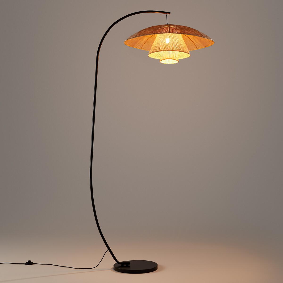 Lola Metal & Rattan Arc Floor Lamp – image 2