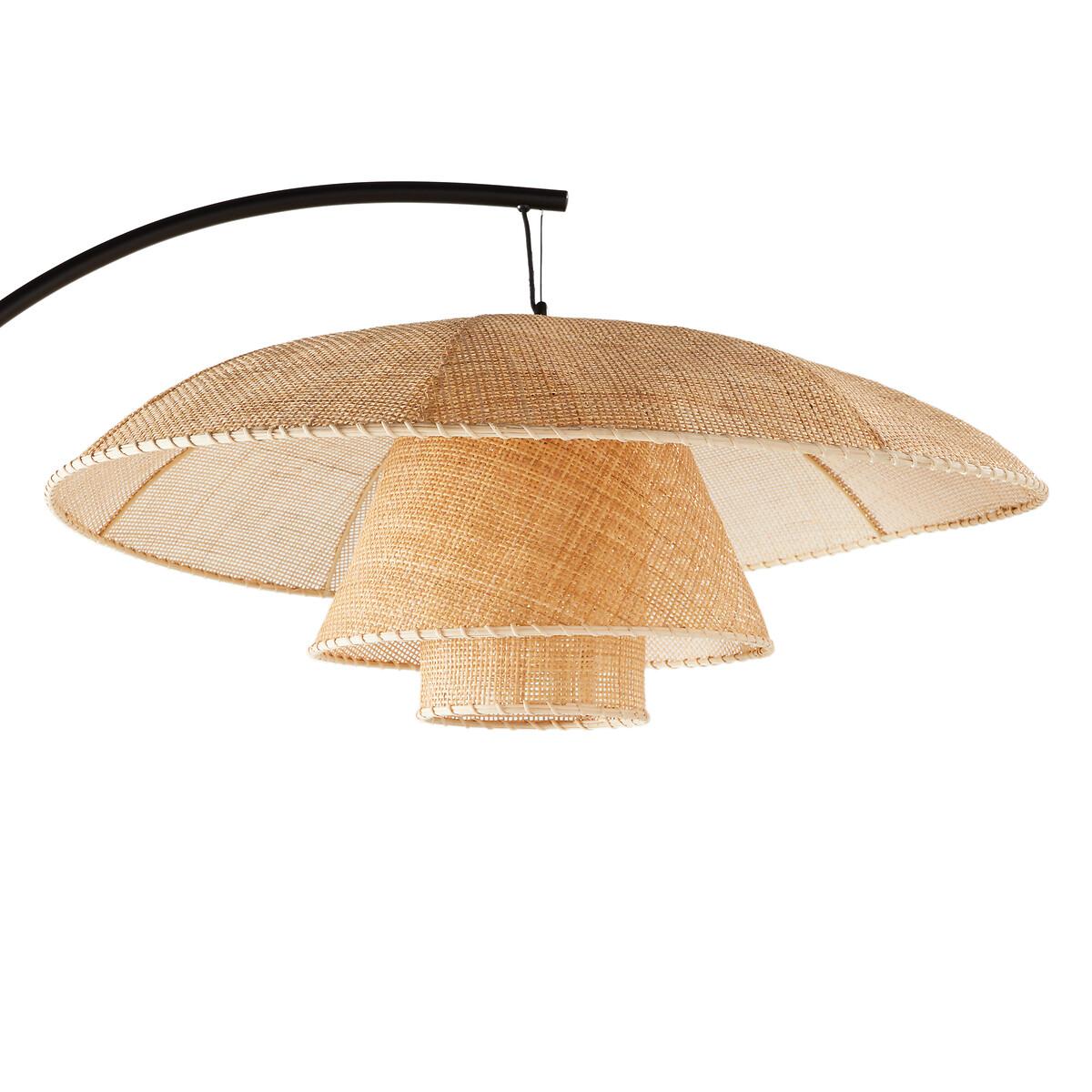 Lola Metal & Rattan Arc Floor Lamp – image 3
