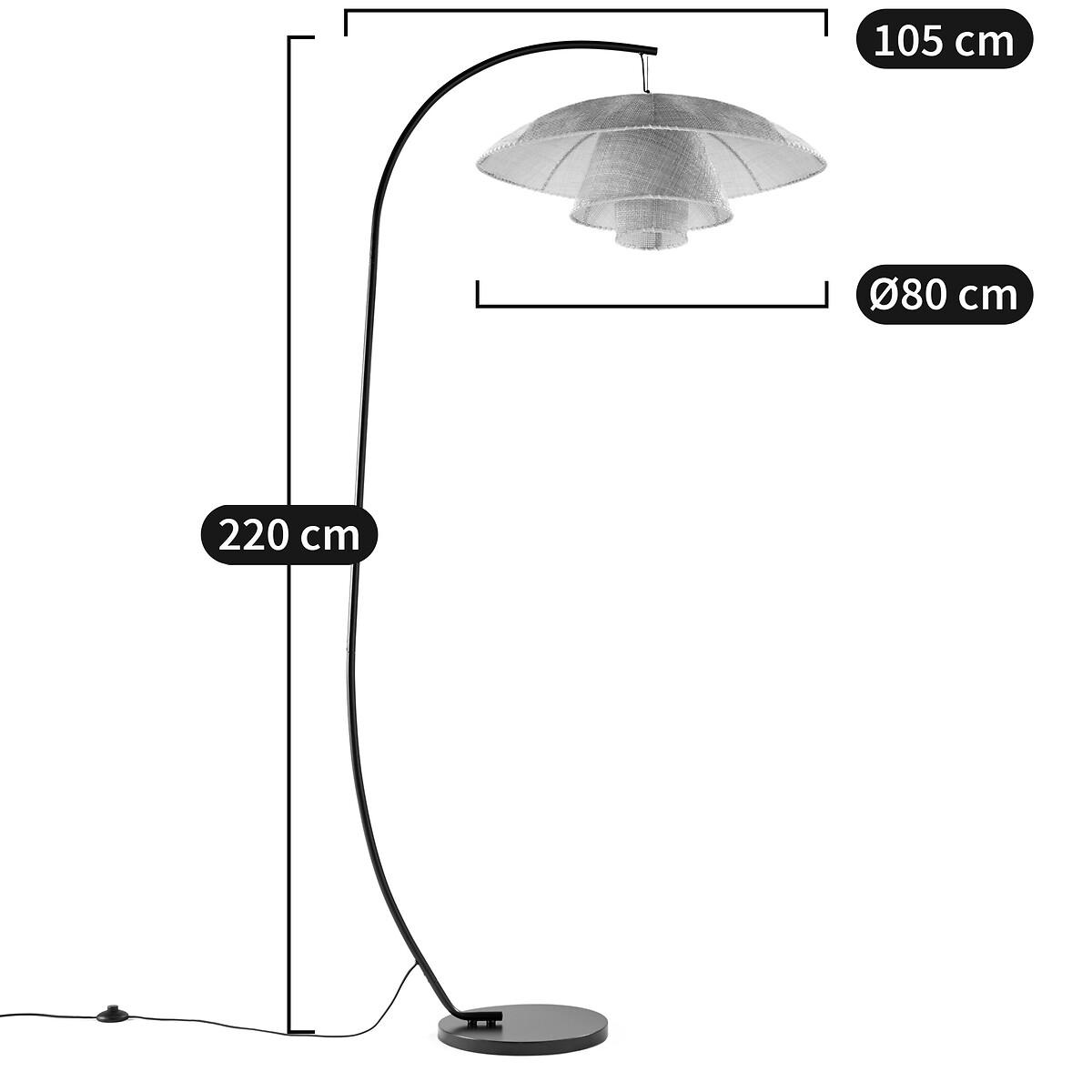 Lola Metal & Rattan Arc Floor Lamp – image 7