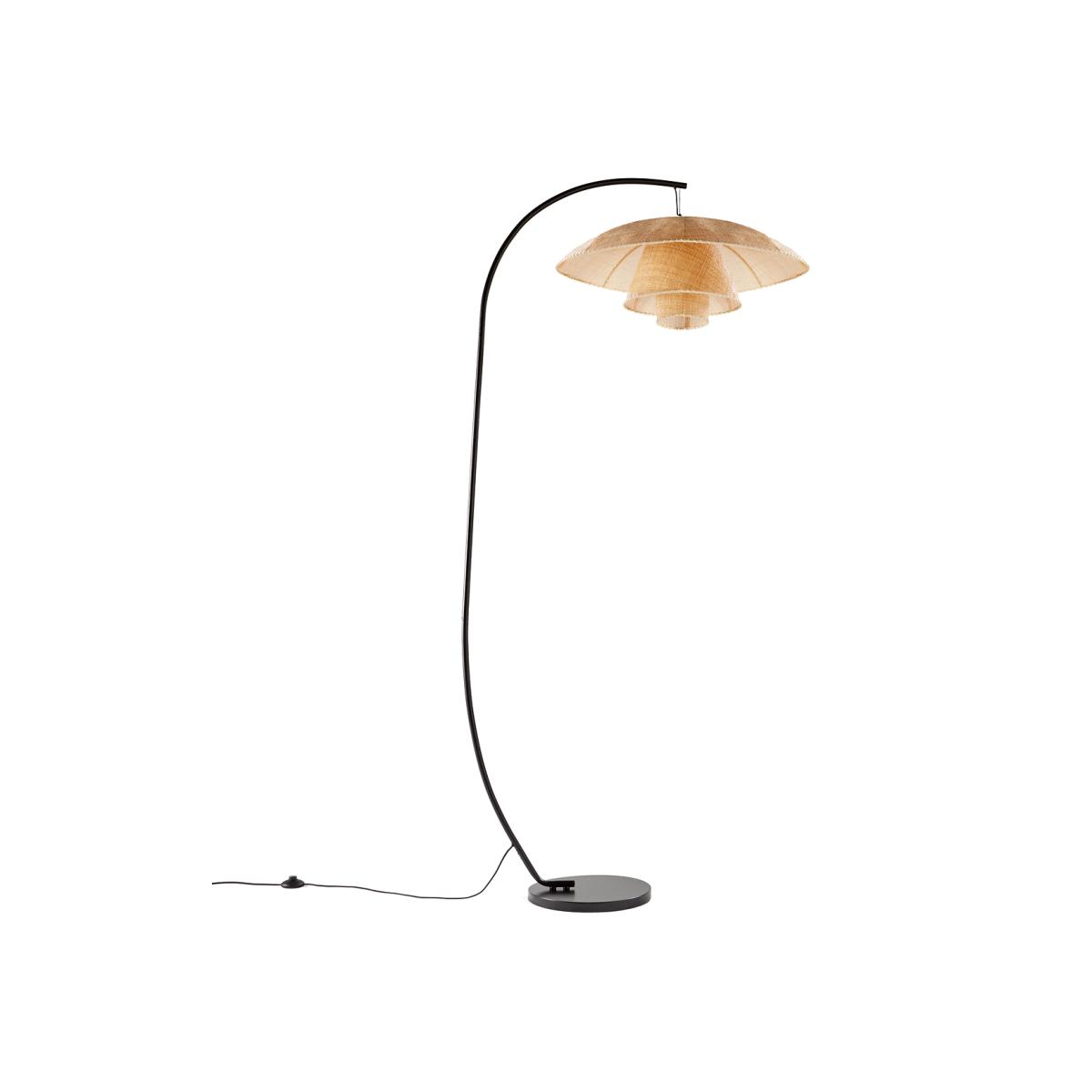 Lola Metal & Rattan Arc Floor Lamp – image 1