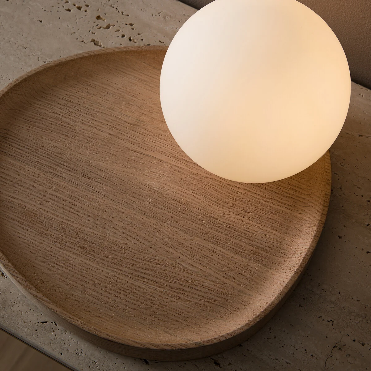 Hannasta Oak & Opaline Globe Table Lamp – image 5