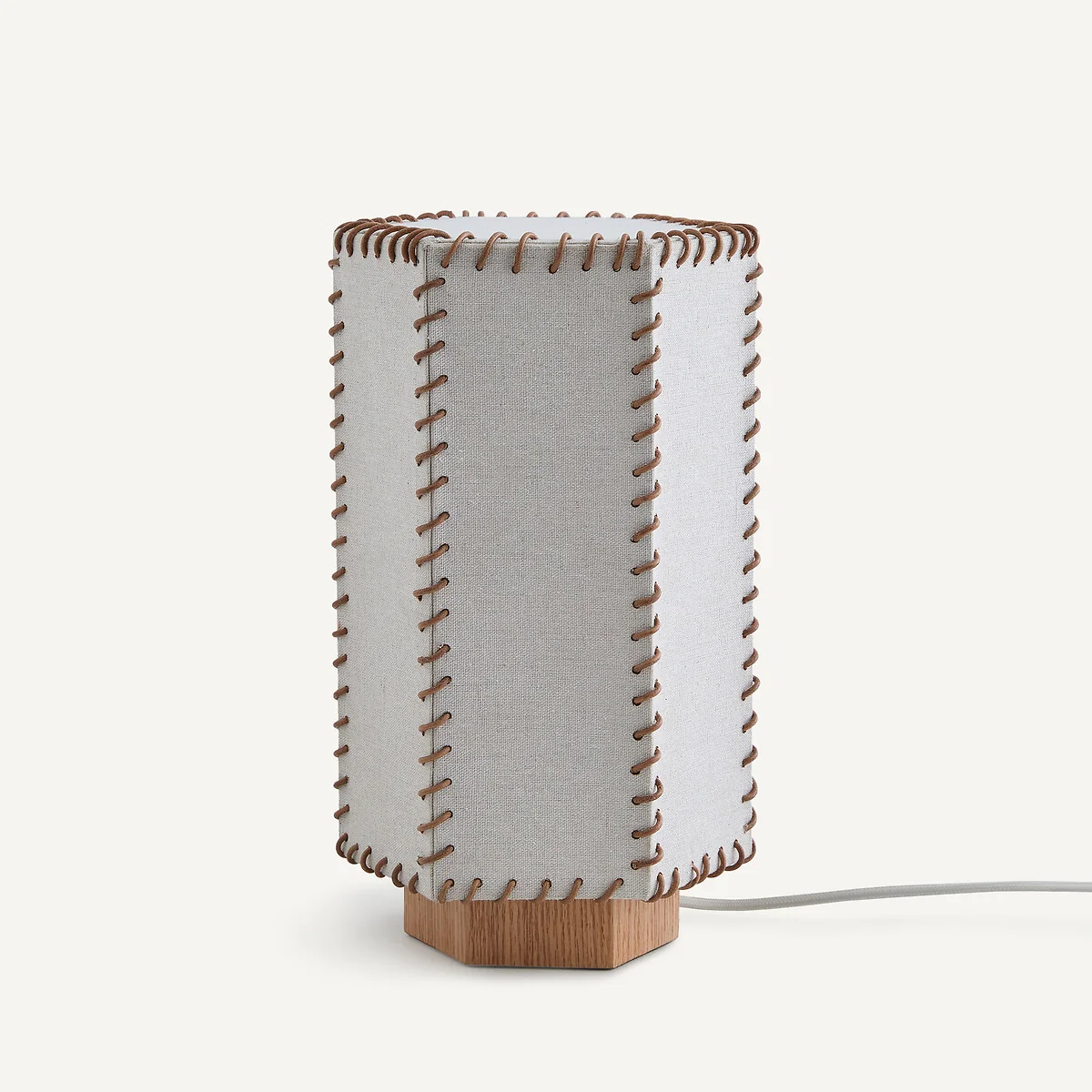 Sixta Table Lamp in Oak and Linen – image 9