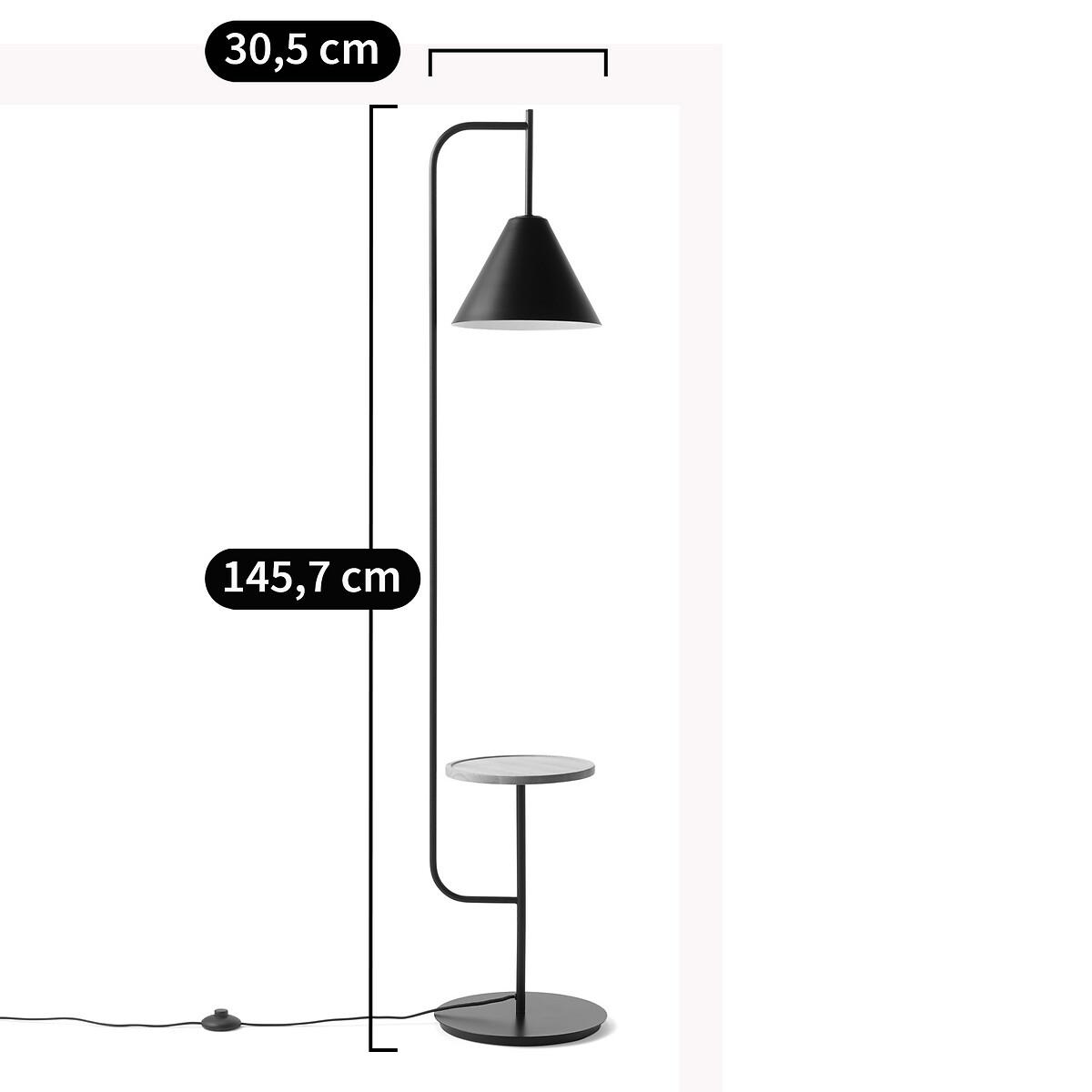 Mugli Metal Floor Lamp with Wooden Shelf – image 7