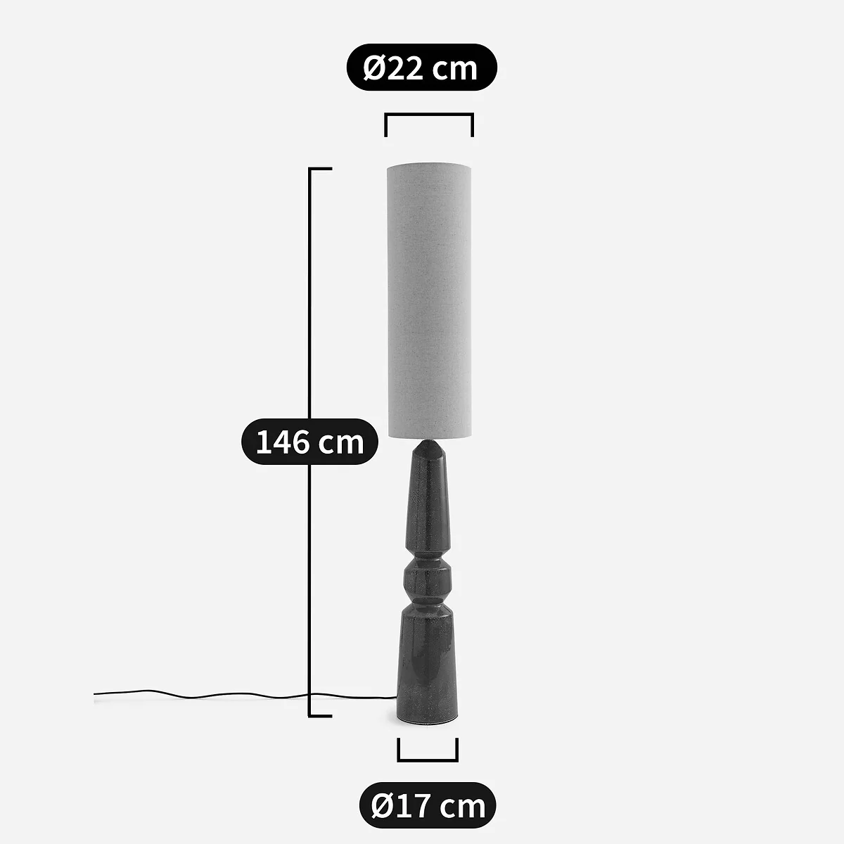 Totemy Ceramic and Linen Floor Lamp – image 7