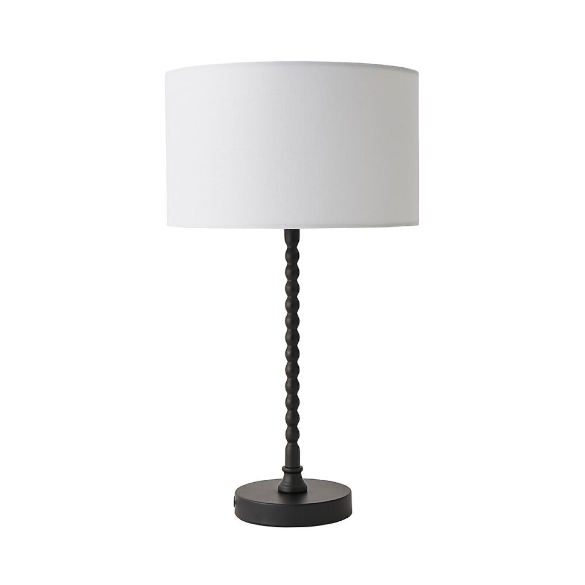 Matte Black Bobble Table Lamp with Fabric Drum Shade – image 6