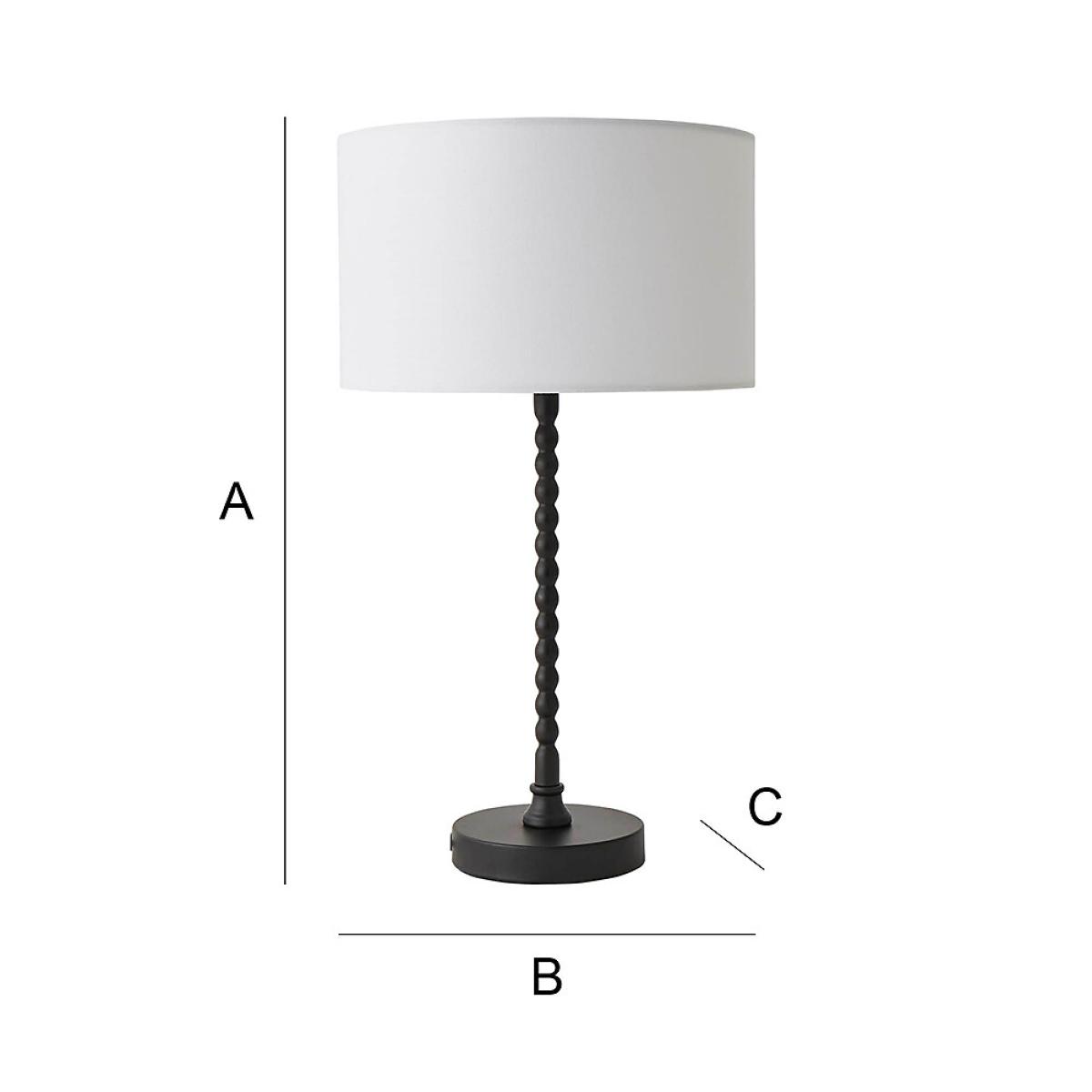 Matte Black Bobble Table Lamp with Fabric Drum Shade – image 7