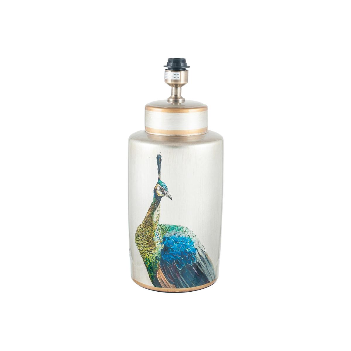 Hand painted Statement Peacock Table Lamp Base