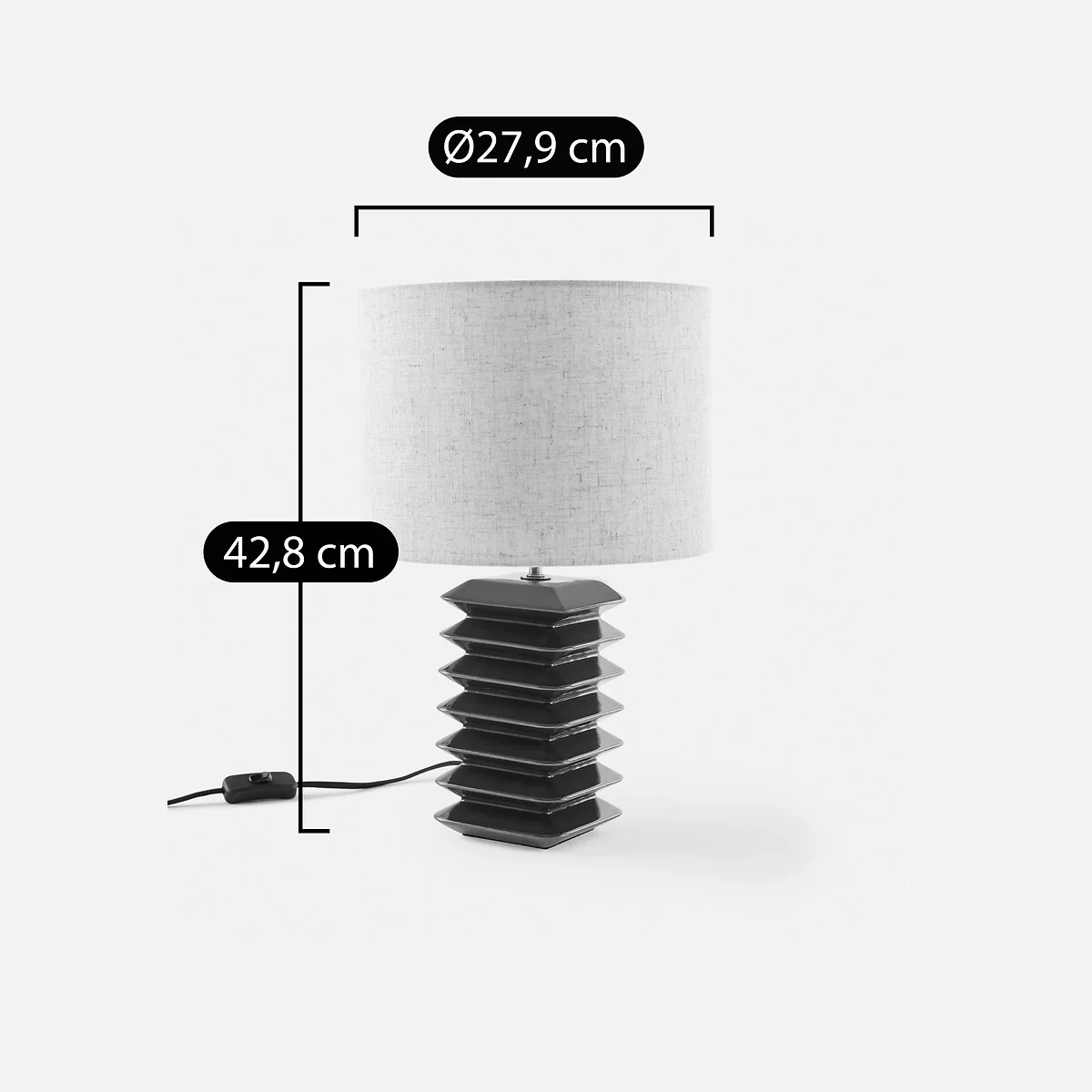 Table Lamp in Ceramic and Linen Remilo – image 9