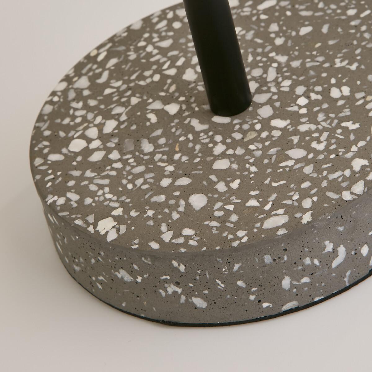Black Terrazzo Table Lamp with White Shade – image 2