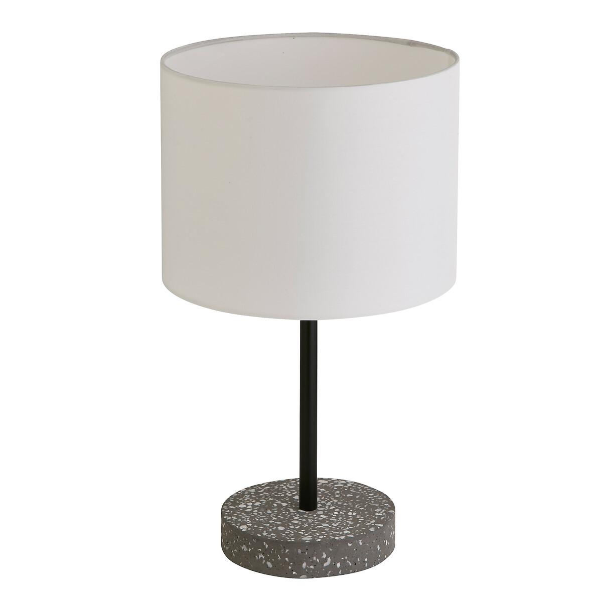 Black Terrazzo Table Lamp with White Shade – image 3